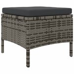 vidaXL Canapé de jardin 2 places avec table et tabourets gris rotin
