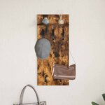 vidaXL Porte-manteau mural avec étagère Chêne fumé 90 x 40 x 10 cm