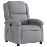 vidaXL Fauteuil de massage inclinable électrique gris clair tissu