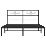 vidaXL Cadre de lit métal sans matelas avec tête de lit noir 120x190cm