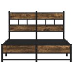 vidaXL Cadre de lit en métal sans matelas chêne fumé 120x200 cm