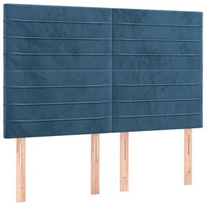 vidaXL Têtes de lit 4 Pièces Bleu foncé 72x5x78/88 cm Velours