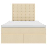 vidaXL Lit avec rangement et LED Crème 120 x 200 cm Polyester