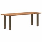 vidaXL Table à manger et bord naturel bois massif chêne rectangulaire