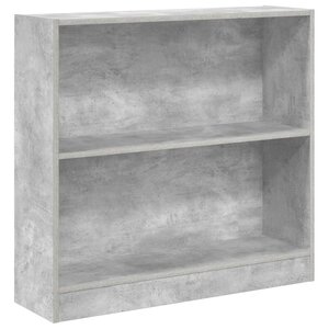 vidaXL Bibliothèque Gris béton 80x24x75 cm Bois d'ingénierie