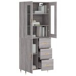 vidaXL Buffet haut Sonoma gris 69 5x34x180 cm Bois d'ingénierie