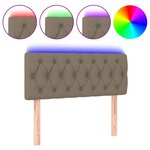 vidaXL Tête de lit à LED Taupe 90x7x78/88 cm Tissu