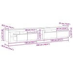 vidaXL Meubles TV 2 Pièces Chêne noir 260 x 36.5 x 40 cm