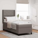 vidaXL Lit à ressorts avec matelas Taupe 90 x 190 cm tissu