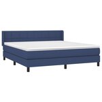 vidaXL Sommier à lattes de lit avec matelas Bleu 160x200 cm Tissu
