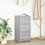 vidaXL Buffet sonoma gris 37 5x35x76 cm bois d'ingénierie