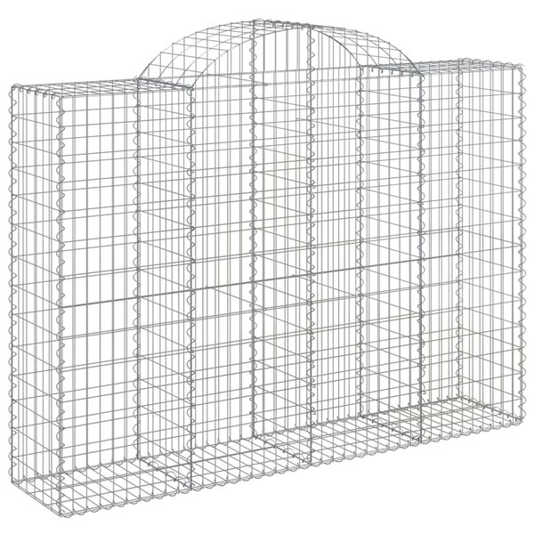 vidaXL Panier de gabions arqué 200x50x140/160 cm Fer galvanisé