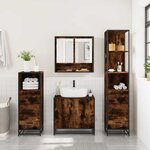 vidaXL Ensemble meubles salle de bain 4 Pièces chêne fumé bois ingénierie