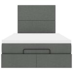 vidaXL Cadre de lit ottoman avec matelas gris foncé 120x190 cm tissu