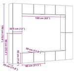 vidaXL Ensemble de meuble TV mural 8 Pièces chêne artisanal