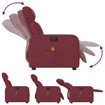 vidaXL Fauteuil de massage inclinable électrique Rouge bordeaux Tissu