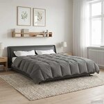 vidaXL Duvet d'été simple Matelassé Gris clair 240 x 260 cm Microfibre