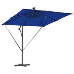 vidaXL Parasol banane à mât déporté Bleu 249 x 249 x 250 cm