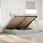 vidaXL Cadre de lit avec matelas avec matelas 2 Pièces Gris clair Velours