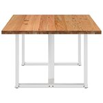 vidaXL Table à manger marron clair bois de chêne massif rectangulaire