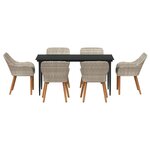 vidaXL Ensemble de salle à manger Gris clair Poly rotin