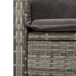 vidaXL Chaise inclinable de jardin avec coussins gris résine tressée