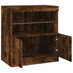 vidaXL Buffet avec lumières LED chêne fumé 60x37x67 cm