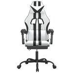 vidaXL Chaise de jeu avec repose-pied Blanc et noir Similicuir