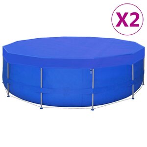 vidaXL Couvertures de piscine 2 Pièces PE Ronde 460 cm 90 g/m²