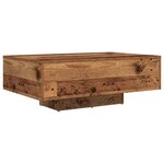 Table basse vidaXL avec lumières LED en bois ancien 85x55x31 cm