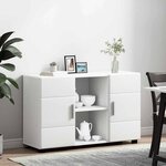vidaXL Buffet FLORIN Blanc 88 5 x 30 5 x 55 5 cm Bois d'ingénierie