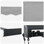 vidaXL Auvent Rétractable Gris clair 350 x 250 cm Tissu  Métal