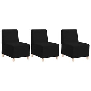 vidaXL Unité de Sofa Modulaire Sans Accoudoirs 3 Pièces Noir