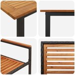 Ensemble salle à manger jardin 7 pièces vidaXL Noir poly rotin acacia