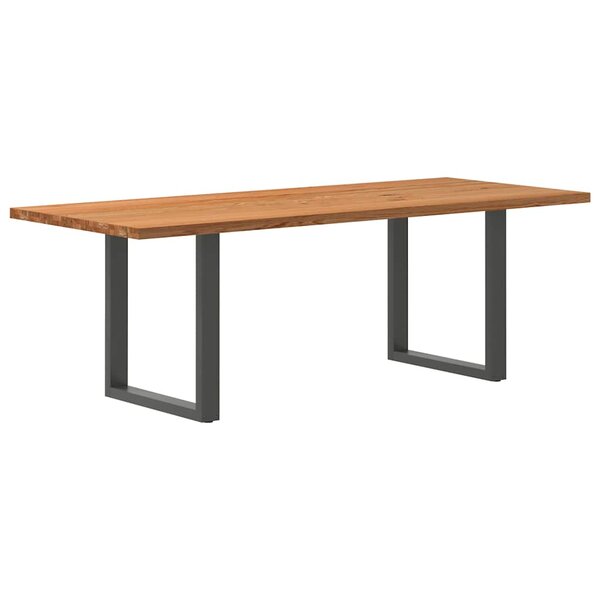 vidaXL Table à manger marron clair bois de chêne massif rectangulaire