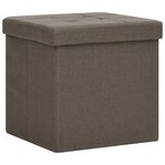 vidaXL Tabourets de rangement pliables lot de 2 marron faux lin
