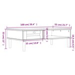 vidaXL Table basse SENJA aspect rotin blanc 100x55x33 cm bois massif