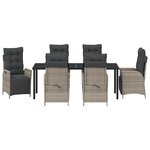 vidaXL Ensemble de salle à manger de jardin 7 pièces Gris clair Poly Rattan