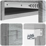 vidaXL Table d'appoint murale Sonoma gris 87 5 x 34 5 x 17 cm
