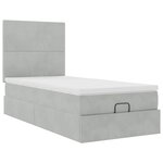 vidaXL Cadre de lit ottoman et matelas gris clair 100x200 cm velours