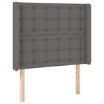 vidaXL Tête de lit avec oreilles Gris 103x16x118/128 cm Similicuir