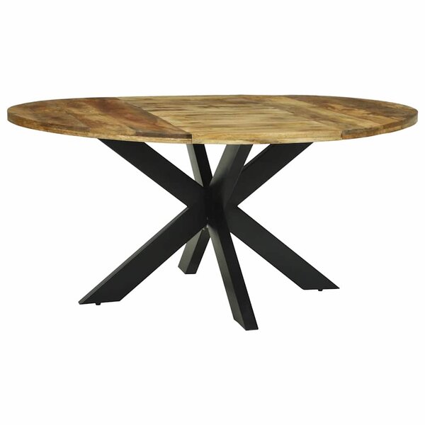vidaXL Table de salle à manger 160 x 160 x 76 cm bois de manguier brut