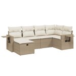 vidaXL Salon de jardin avec coussins 6 Pièces beige résine tressée