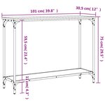 vidaXL Table console chêne sonoma 101x30 5x75 cm bois d'ingénierie