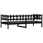 vidaXL Lit de jour sans matelas noir 80x200 cm bois de pin massif