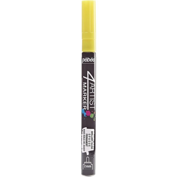 Marqueur peinture 4ARTIST pointe ogive 2 mm JAUNE PÉBÉO