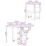vidaXL Table à dîner 115 x 70 x 75 cm Bois d'ingénierie Blanc