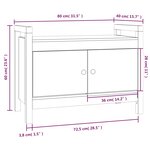 vidaXL Banc d'entrée Gris 80x40x60 cm Bois de pin massif