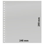 Feuilles de classement Omnia Lindner à 1 bande pour blocs  grand documents. Fond - Blanc