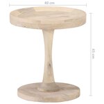 vidaXL Table d'appoint Ø40x45 cm Bois de manguier massif